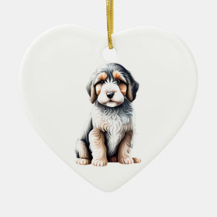 Personalisiert Barti Collie Puppy Keramik Ornament