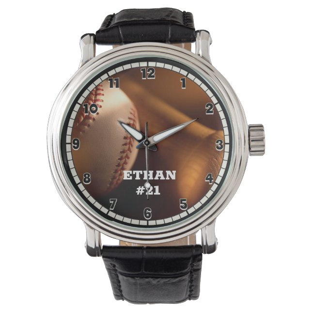 Personalisiert Baseball Armbanduhr (Vorderseite)