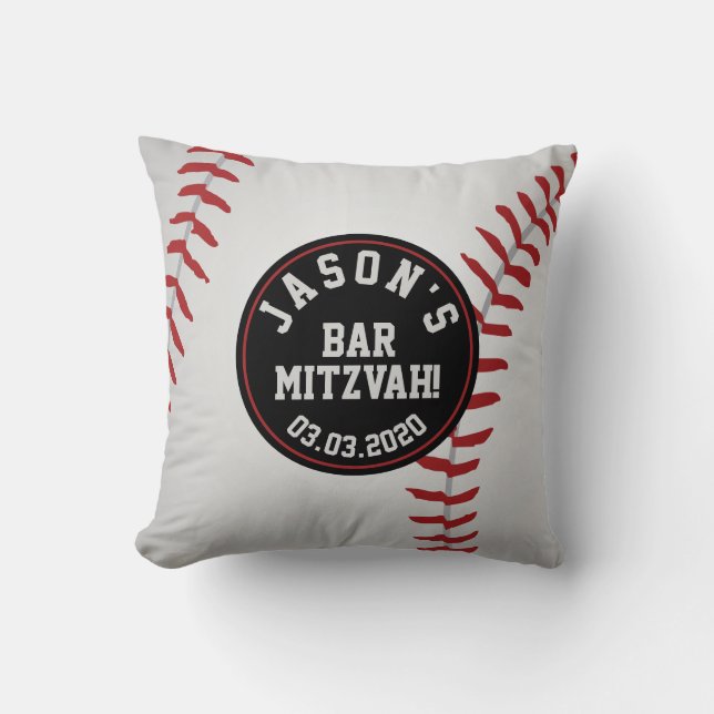 Personalisiert Baseball Bar Mitzvah Kissen (Vorderseite)