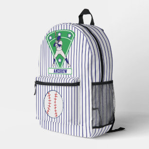 Personalisiert Baseball Batter Star blau Bedruckter Rucksack