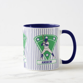 Personalisiert Baseball Batter Star Blue Tasse