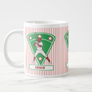 Personalisiert Baseball Batter Star Red Jumbo-Tasse