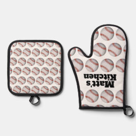 Personalisiert Baseball Ofenhandschuh & Topflappen-Set