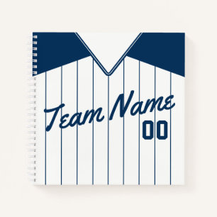Personalisiert Baseball Softball Jersey-Notebook Notizbuch