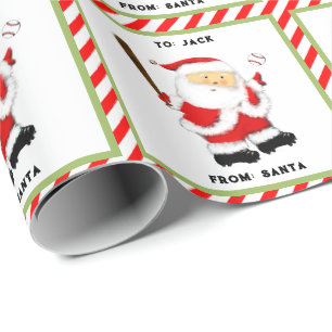 Personalisiert Baseball Weihnachtsgeschenk Geschenkpapier