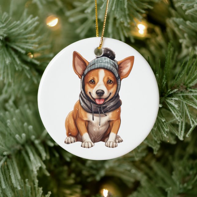Personalisiert Basenji Dog Keramik Ornament (Baum)