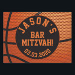 Personalisiert Basketball Bar Mitzvah Gartenschild<br><div class="desc">Personalisierter Basketball Bar Mitzvah Werft Schild in Orange und Schwarz. Personalisiert mit Name und Bar Mitzvah Datum.</div>