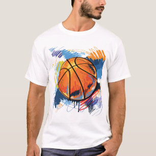 Personalisiert Basketball Doodle Illustration T-sh T-Shirt