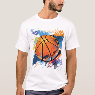 Personalisiert Basketball Doodle Illustration T-sh T-Shirt