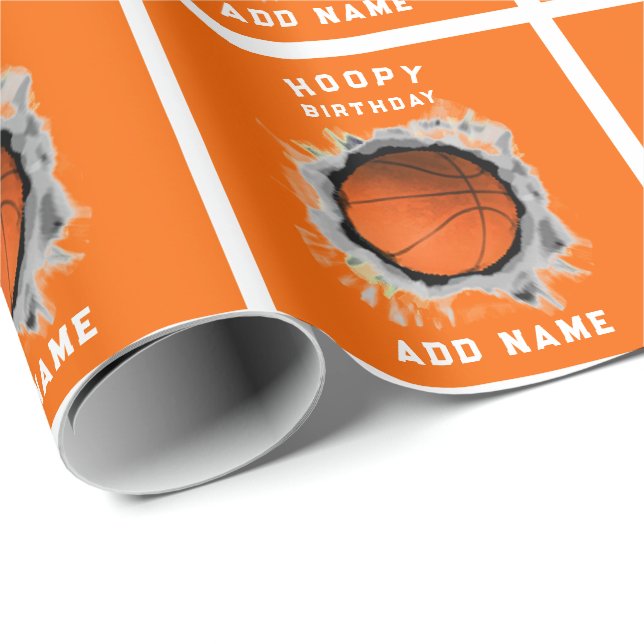Personalisiert Basketball Geburtstag Geschenkpapier (Rolleneckpunkt)