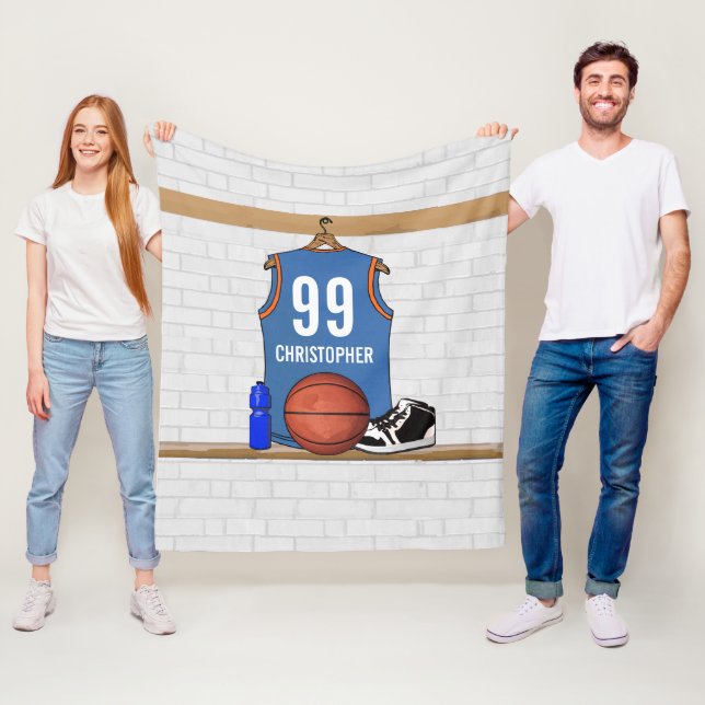 Personalisiert Basketball Jersey (LB) Fleecedecke (Beispiel)