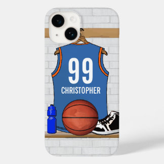 Personalisiert Basketball Jersey Light Blue | Oran Case-Mate iPhone 14 Hülle