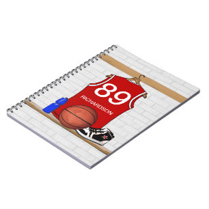 Personalisiert Basketball Jersey (Red Journal) Notizblock