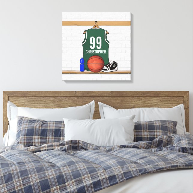 Personalisiert Basketball Jersey Wrapped Canvas Leinwanddruck (Insitu (Schlafzimmer))