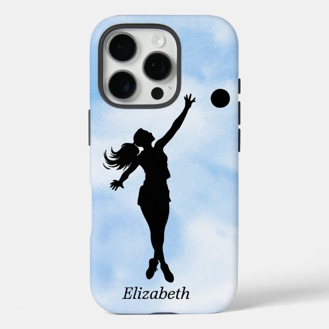 Personalisiert Basketball Player Silhouette Blue S Case-Mate iPhone Hülle (Rückseite)