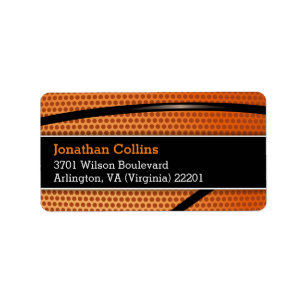 Personalisiert Basketball Sport Adressaufkleber