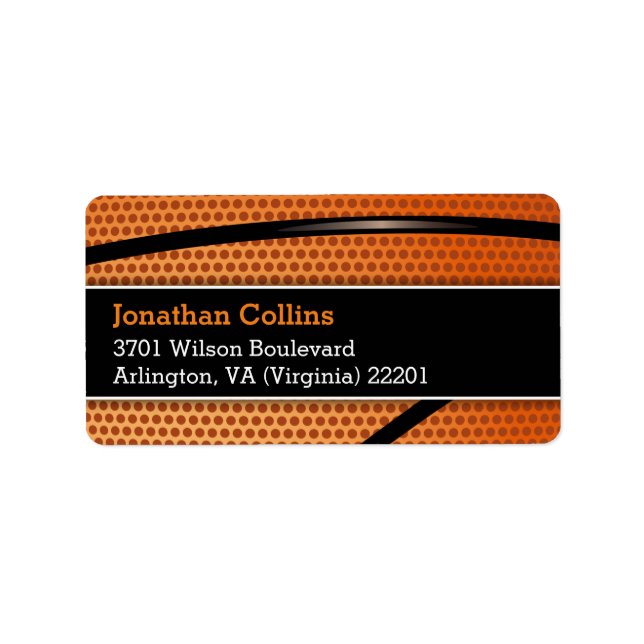 Personalisiert Basketball | Sport Adressaufkleber (Vorne)