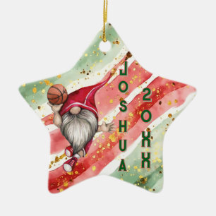 Personalisiert Basketball Weihnachtsfest Keramik Ornament