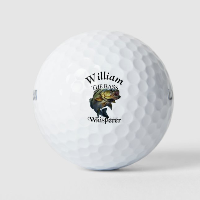 Personalisiert Bass Whisperer Fischer Golfball (Vorderseite)