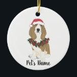 Personalisiert Basset Hound Keramik Ornament<br><div class="desc">Machen Sie die schöne Liste in diesem Jahr mit einem personalisierten Ornament Ihrer süßen Basset-Hund Elf!</div>