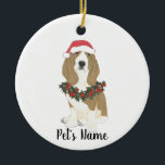 Personalisiert Basset Hound Keramik Ornament<br><div class="desc">Machen Sie die schöne Liste in diesem Jahr mit einem personalisierten Ornament Ihrer süßen Basset-Hund Elf!</div>