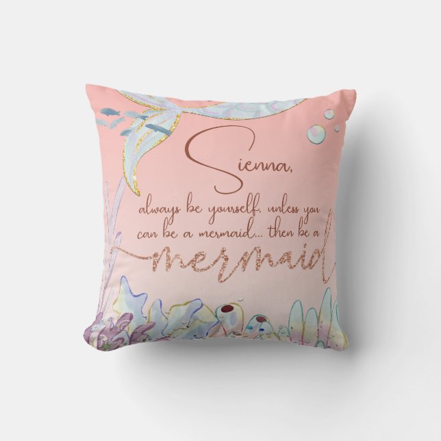 Personalisiert "Be a Mermaid" Kissen (Vorderseite)