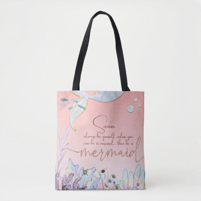 Personalisiert "Be a Mermaid" Pastel Glitzer (Vorderseite)