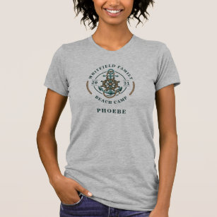 Personalisiert Beach Camp Anchor Boat Wheel Year E T-Shirt