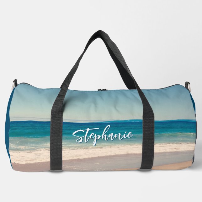 Personalisiert Beach Foto Blue Duffle Bag (Vorderseite)