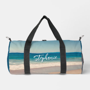 Personalisiert Beach Foto Blue Duffle Bag