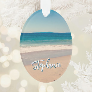 Personalisiert Beach Foto Blue Landschaftlich Ornament
