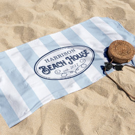 Personalisiert Beach House Strip Strandtuch