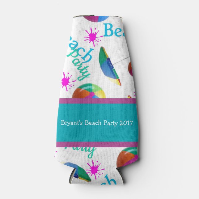 Personalisiert Beach Party Flasche Flaschenkühler (Vorderseite)