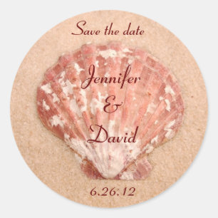 Personalisiert Beach Save the Date Umschlag Aufkle Runder Aufkleber
