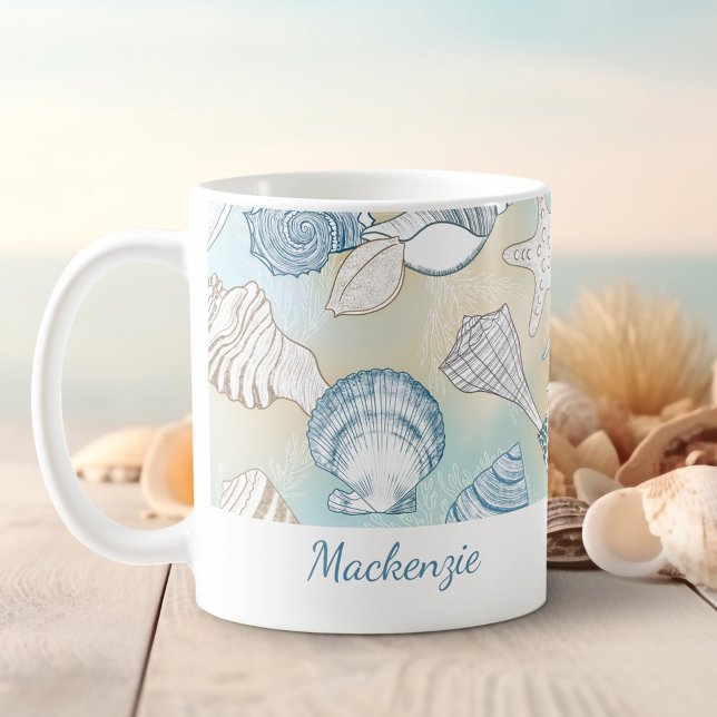 Personalisiert Beach Seashells Kaffeetasse (Von Creator hochgeladen)