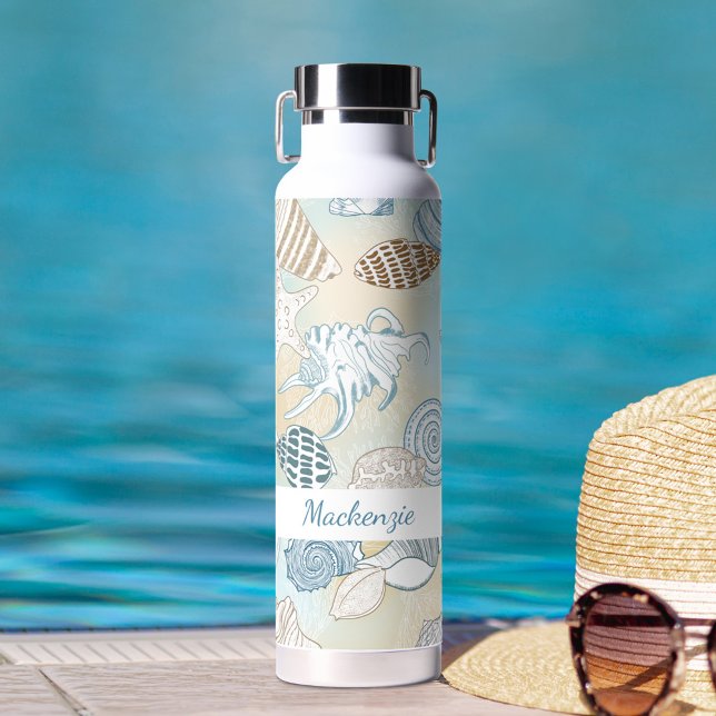 Personalisiert Beach Seashells Summer Trinkflasche (Von Creator hochgeladen)