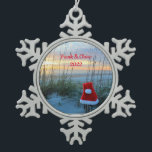 Personalisiert Beach Snowflake Gerahmtes Ornament<br><div class="desc">Dieses Schneeflockenschmuck wird eine schöne Ergänzung zu Ihrem Weihnachtsbaum sein. Ideal für diejenigen,  die ein Strandthema für ihren Weihnachtsbaum oder als personalisiertes Geschenk für eine Familie oder einen Freund haben möchten. Dieses Foto wurde an den Sandstränden der Insel Amelia,  FL bei Sonnenaufgang aufgenommen!</div>