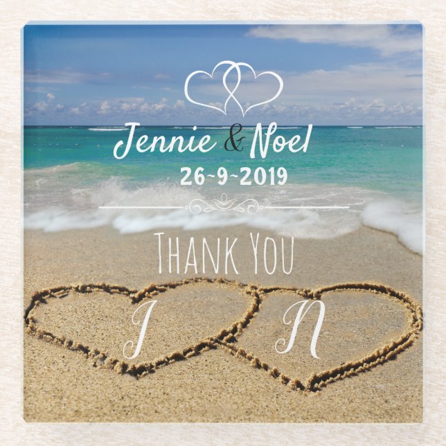 Personalisiert Beach Themed Glass Untersetzer Gefa (Vorderseite)