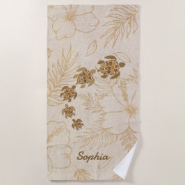 Personalisiert Beach Towel Name Sea Turtle Hawaii Strandtuch