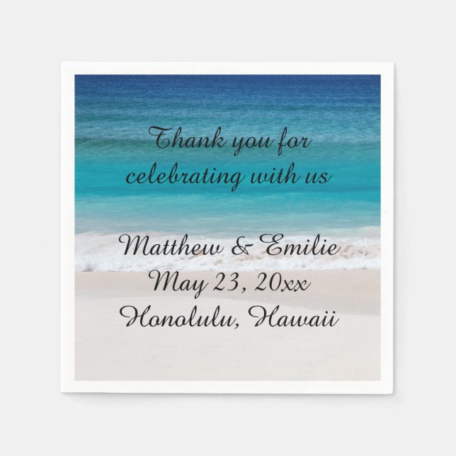 Personalisiert Beach Wedding Napkins Serviette (Vorderseite)