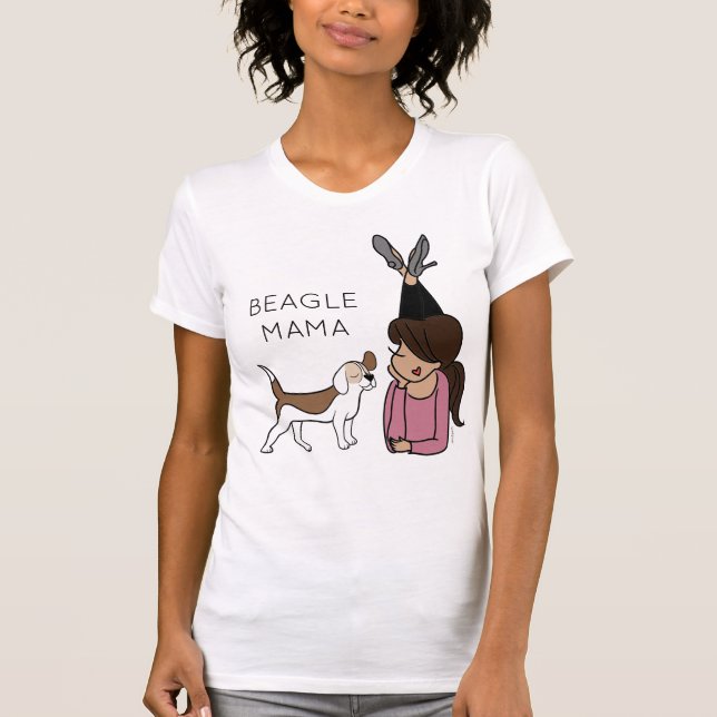 Personalisiert Beagle Mama T - Shirt (Vorderseite)