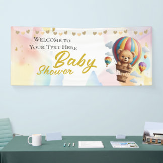 Personalisiert Bear Baby Dusche Begrüßungsbanner Banner