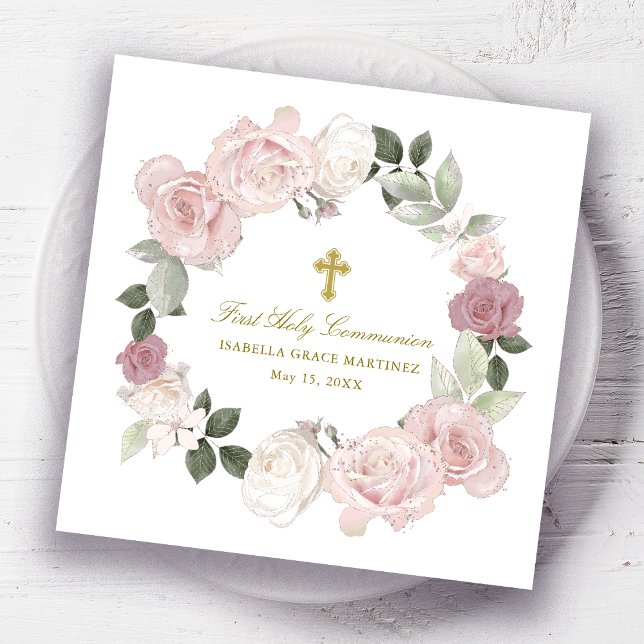 Personalisiert bearbeitbare Erste Heilige Kommune Serviette (Von Creator hochgeladen)