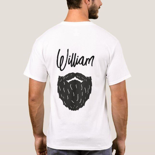 Personalisiert Beard Bearded Vater Noun Husband Fu T-Shirt (Rückseite)