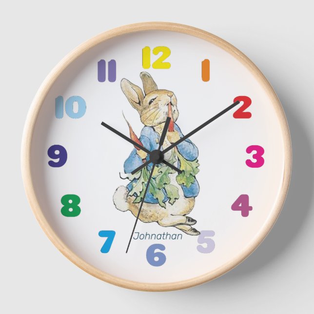 Personalisiert Beatrix Potter Peter, Kaninchen Uhr (Vorderseite)