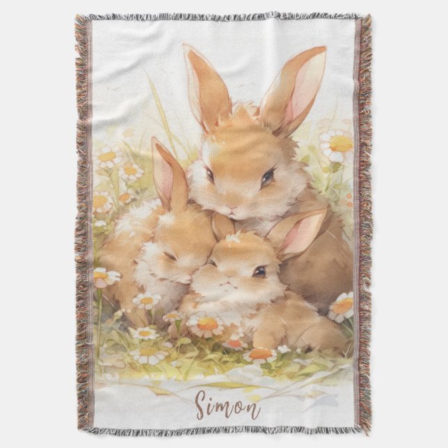 Personalisiert Beatrix Potter Style Kaninchen Decke (Vorderseite Vertikal)