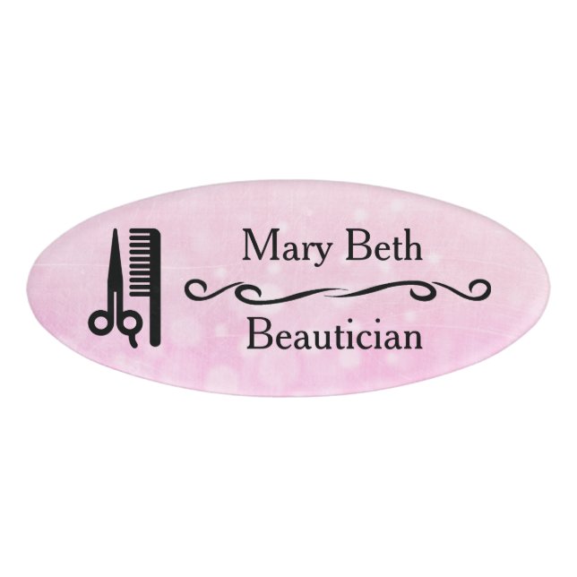Personalisiert Beautician Beauty Salon Namensschil Namenschild (Vorderseite)