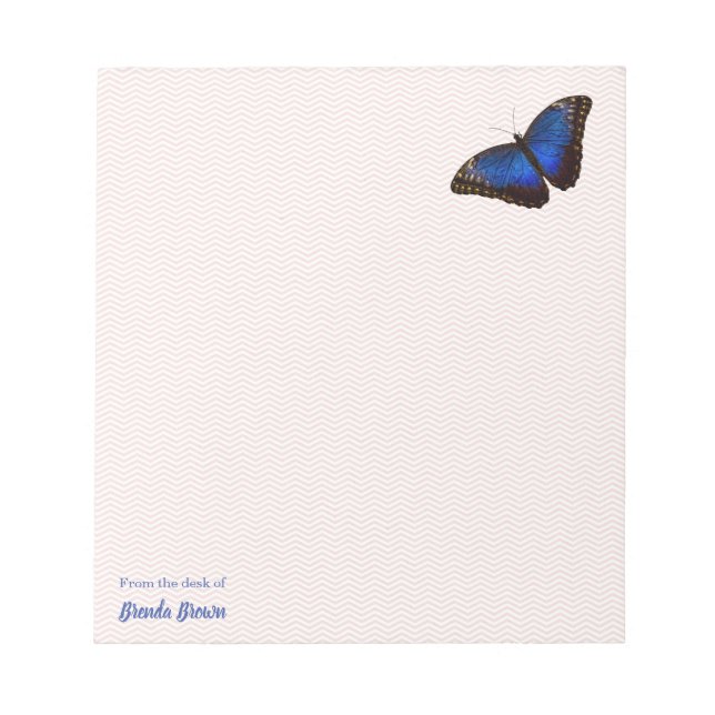 Personalisiert Beautiful Blue Morpho Butterfly Notizblock (Vorderseite)