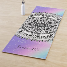 Personalisiert Beautiful Mandala Rainbow Yoga Mat