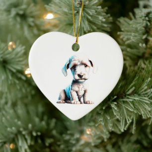 Personalisiert Bedlington Terrier Puppy Keramik Ornament